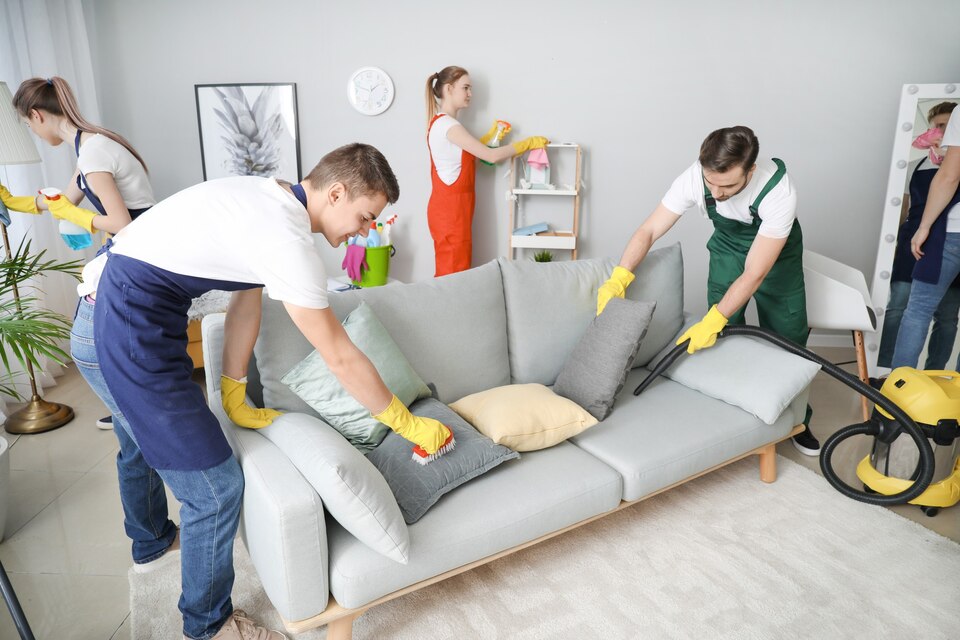 "Elite Winds Sofa Dry Cleaner expertly cleaning and rejuvenating sofas in Panchkula."