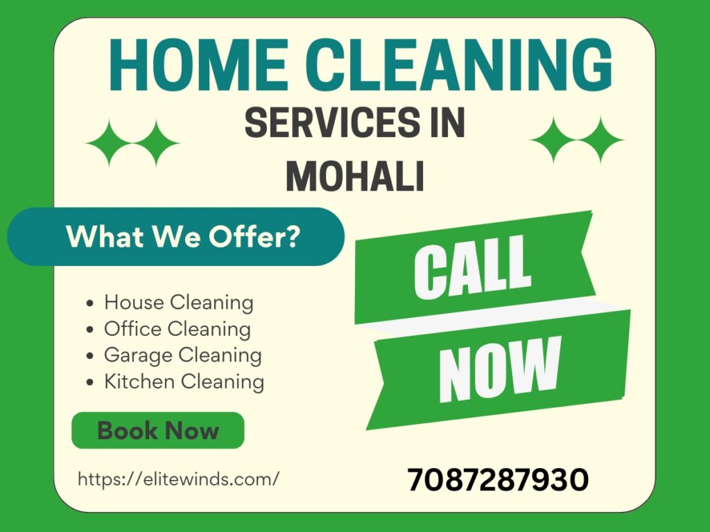 Professional home cleaning services in Mohali by Elite Winds – spotless and hygienic living spaces.